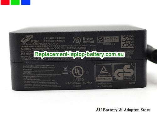  image 2 of  Original Genuine FSP FSP065-A1BR3 AC Adapter USB Type C 20v 3.25A 65W Power Supply 