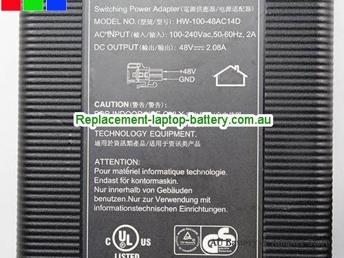  image 2 of  Original Genuine FSP HW-100-48AC14D AC Adapter 48V 2.08A 100W Power Adapter with Molex 2 Pin 