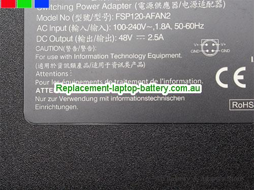  image 2 of  Original Genuine Thin FSP FSP120-AFAN2 AC Adapter 48V 2.5A 120W Power Supply Round with 4 Pin 
