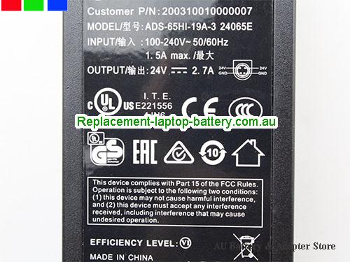  image 2 of  Original Genuine Hoioto ADS-65Hl-19A-3 24065E Switching Adapter 24v 3.7A 65W Power Supply 