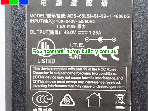  image 2 of  Original Genuine Hoioto ADS-65LSI-SI-52-1 48060G Switching Adapter 48.0v 1.25A 60W AC Adapter 