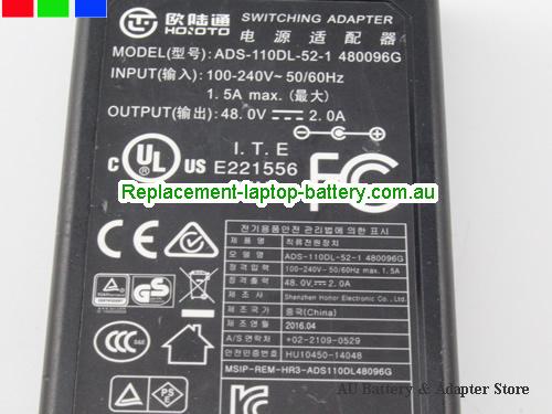  image 3 of  Original Genuine Hoioto ADS-110DL-52-1 480096G AC Adapter 48v 2.0A 96W Power Supply 