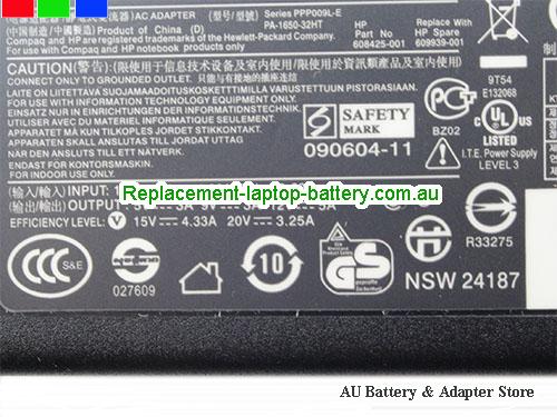  image 2 of  Original Genuine HP 608425-001 Ac Adapter 609939-001 20V 3.25A 65W Type C PA-1650-32HT 