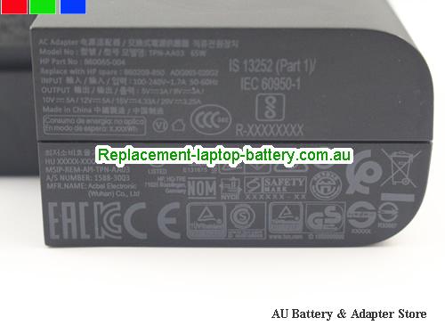  image 2 of  Original Genuine HP TPN-CA06 Ac Adapter 20V 3.25A  860065-002  860209-850 Type c 