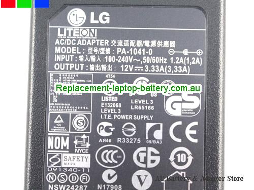  image 4 of  Original Genuine LG LCAP07 ac adapter PA-1041-0 12v 3.33A for E2240T MONITOR 