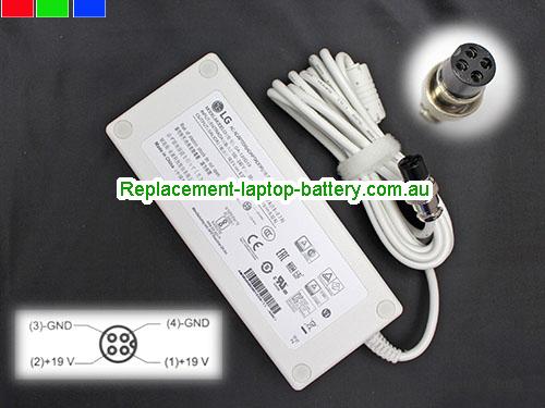  image 1 of  Original Genuine White LG DA-120D19 AC Adapter  19.0v 6.32A 120.08W Power Supply Metal 4 holes tip 