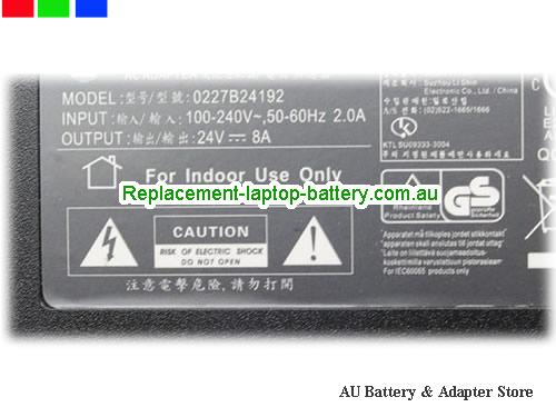  image 2 of  Original Genuine Li Shin 0227B24192 AC Adapter 24V 8A 192W Power Supply 5.5/2.1mm Tip 