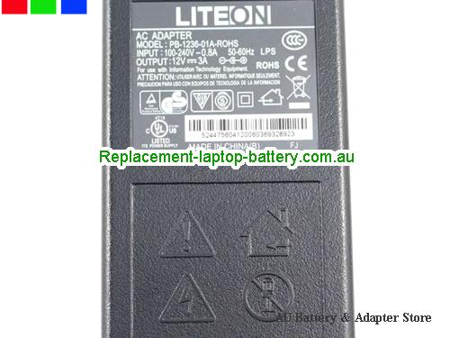  image 3 of  Original Genuine Liteon PB-1236-01A-ROHS Ac Adapter Charger 12v 3A 36w Mini Type 