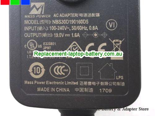  image 2 of  Original Genuine Au MASSPOWER 19v 1.6A Ac adapter NBS30D190160D5 Power Supply 