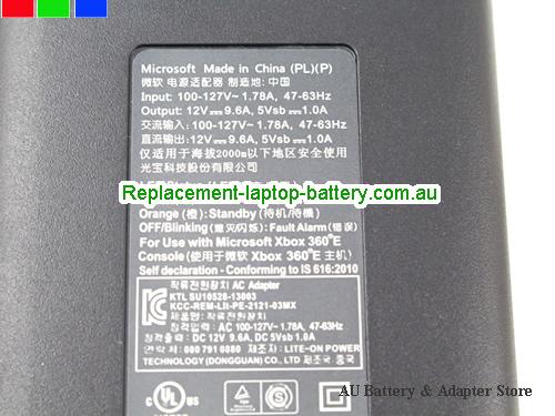 image 4 of  Original New Genuine Microsoft Xbox 360 E X-360E 120W Brick Game Console Charger 12V 9.6A 100-127V Ac Adapter 