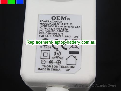  image 4 of  Original New 22V 1.23A 27W Switching Adapter ADS0271-B 220123 th787 tg789 