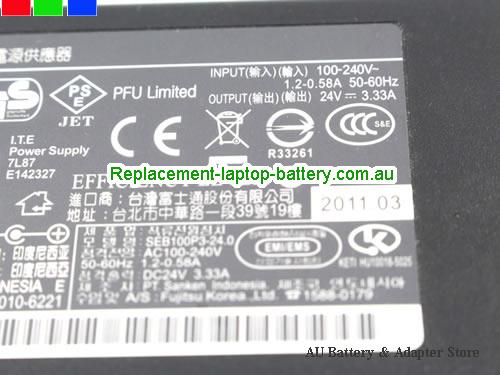  image 3 of  Original NEW SEB100P3-24.0 24V 3.33A Scanner Adapter for Fujitsu fi-4530C PA03544-K908 PA03010-6311 