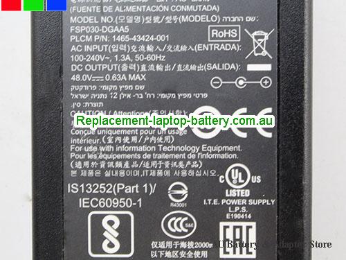  image 2 of  Original Genuine POLYCOM FSP030-DGAA5 Ac Adapter 1465-43424-001 48.0V 0.63A Powr Adapter 