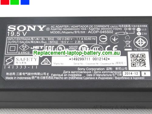  image 3 of  Original New Genuine Sony 19.5V 2.35A Adapter ACDP-045S02 