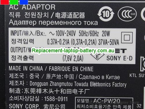  image 2 of  Original Genuine Sony AC-PW20 Ac adapter Charger for Alpha NEX-3 Series Digital Carmer 
