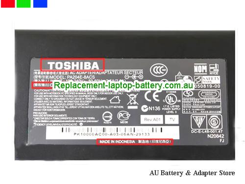  image 2 of  Original Genuine PA204E-8ACS TOSHIBA 24V 8.25A 198W Power Adapter 