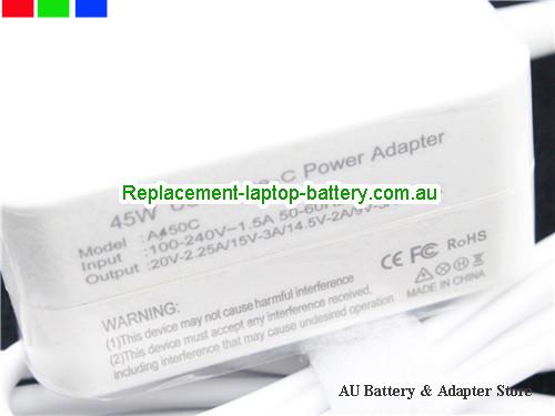  image 2 of Universal A450C Ac adapter 20v 2.25A,15V 3A, 14.5V 2A, 9V 3A,5V 3A Type C tip for Apple A1534 A1540 