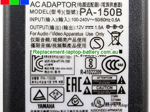  image 2 of  Original Genuine US Style YAMAHA PA-150B AC Adapter 12V 1.5A 18W Power Supply 